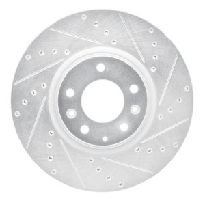 Mazda 6 Brake Rotor (1) - Front Right - R1 Concepts - Drilled & Slotted - Silver - `06-`07